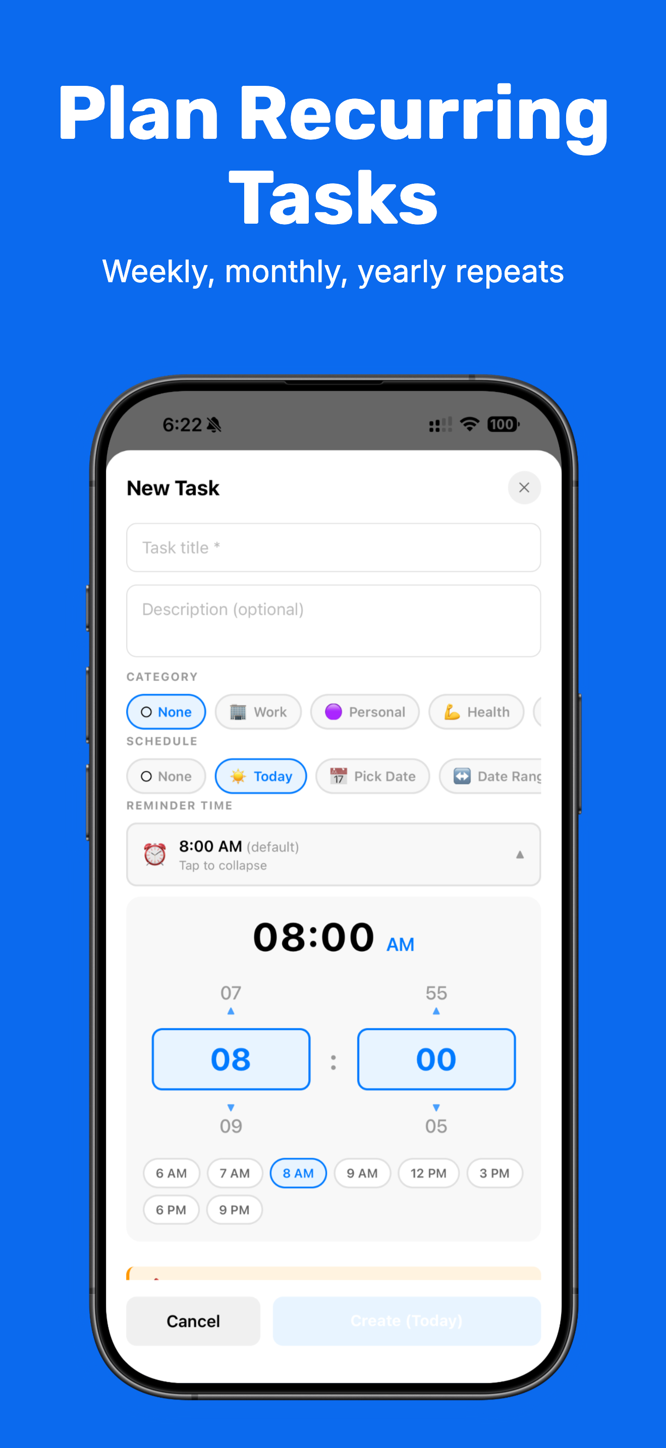 Plan Recurring Tasks